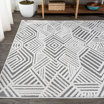 Jordan High-low Pile Art Deco Geometric Indoor/outdoor Area Rug